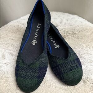 Rothy's Forest Tartan Flats Size 9.5